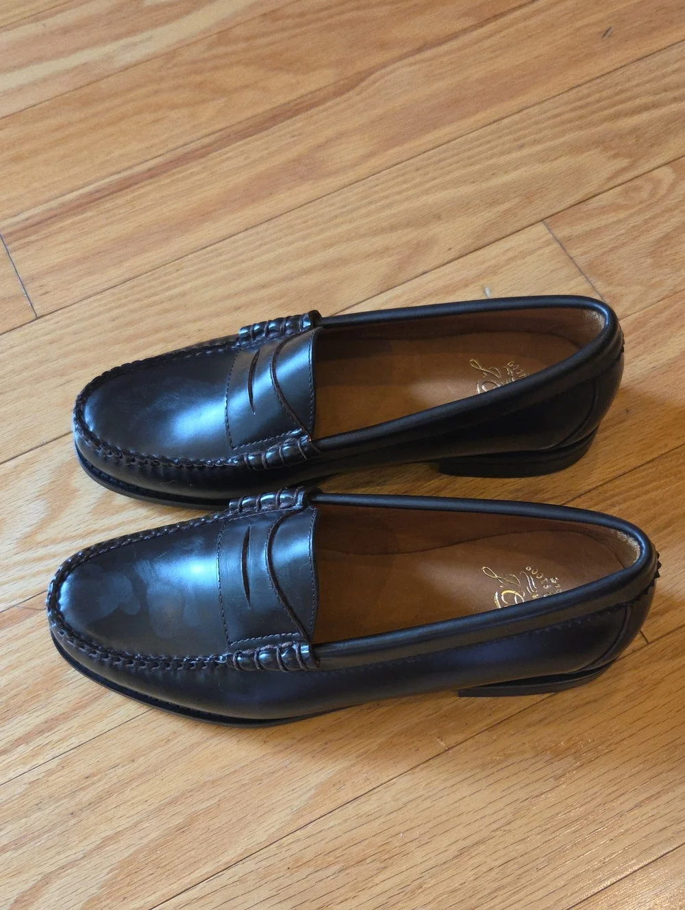 J. Crew Camden Classic Leather Penny Loafers in Dark Brown With Rubber Soles